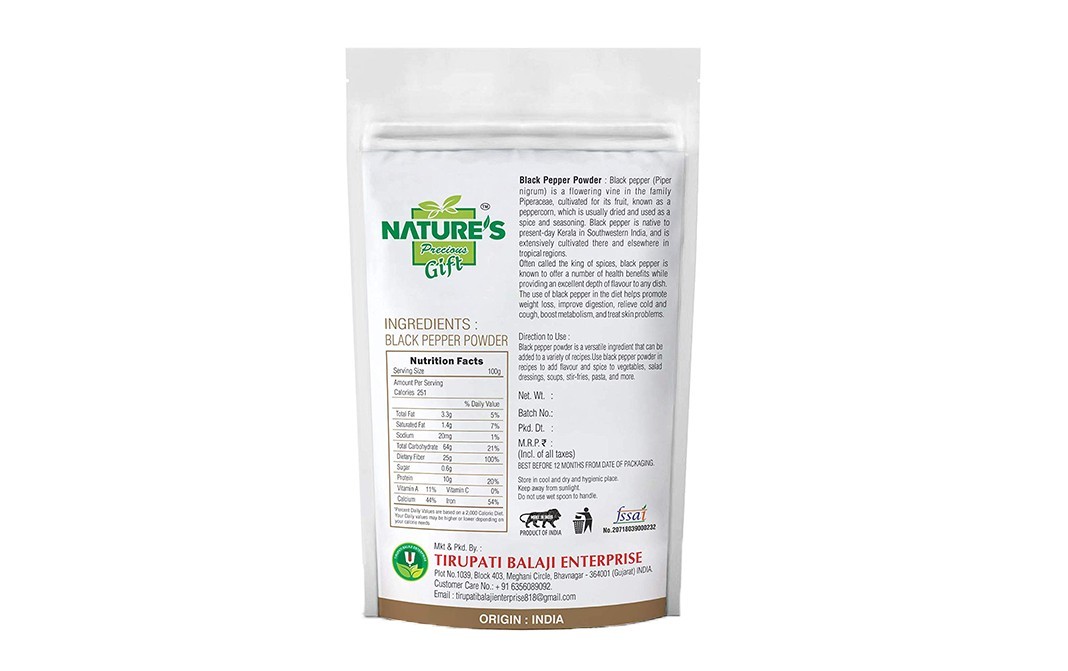 Nature's Gift Black Pepper Powder    Pack  1 kilogram
